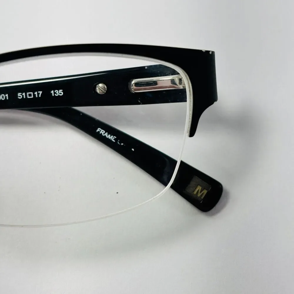 Marchon NYC Glasses FRAMES Yorkville Uptown PURPLE Silver Edges Black 51 17 135
